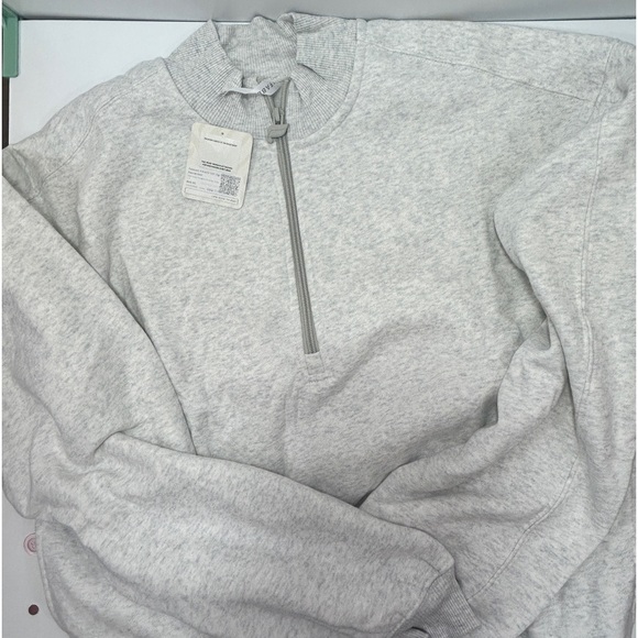 Fabletics Tops - Fabletics Soft Grey Forever Fleece 1/2 Zip Sweatshirt Large NWT